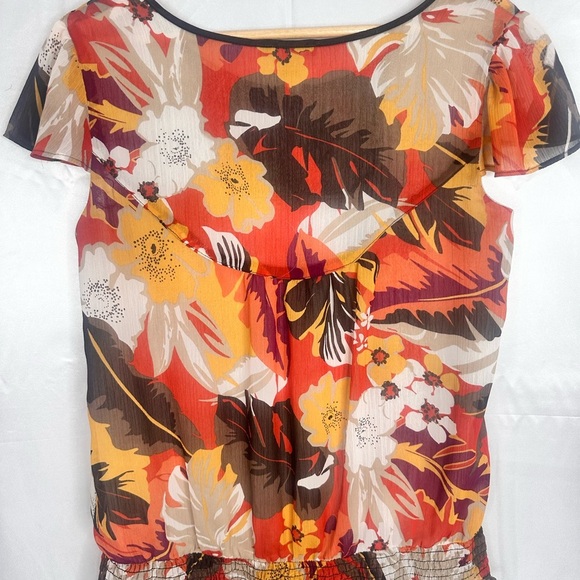Apt. 9 Orange Red Ruffled Blouse size Large - Picture 8 of 13